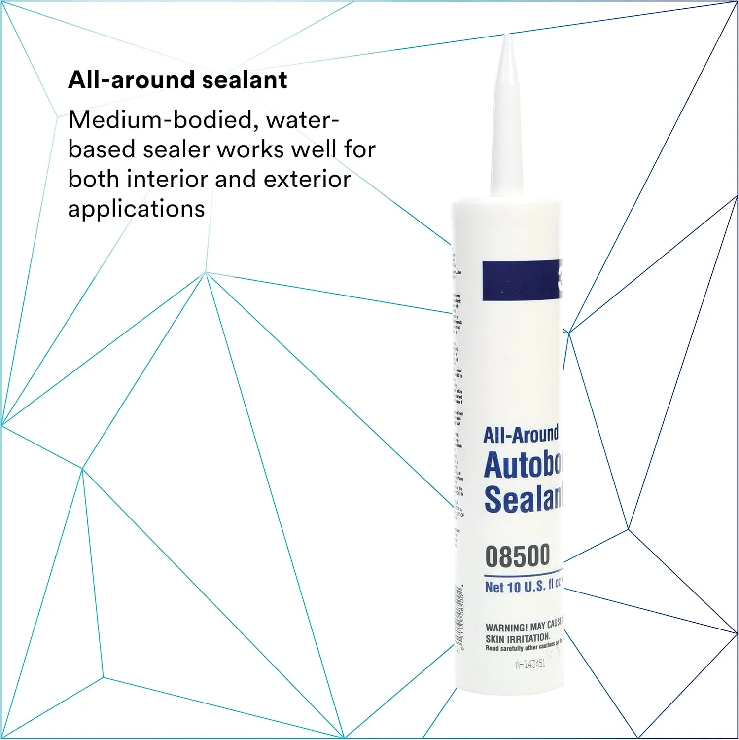 3M All-Around Autobody Sealant, 08500, 10 fl oz Cartridge, White