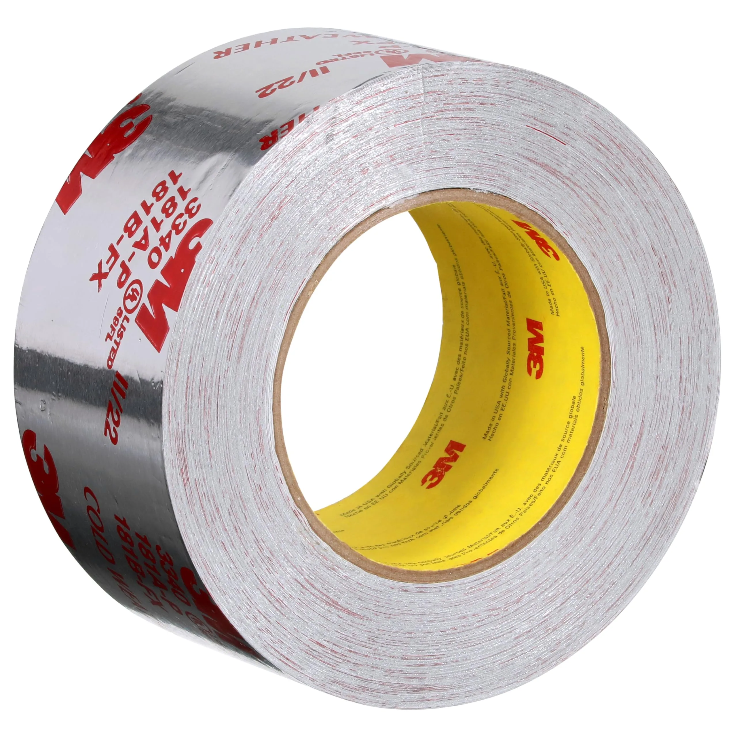 3M Aluminum Foil Tape 3340 – 2.5 in x 50 yd, 4.0 mil, Silver