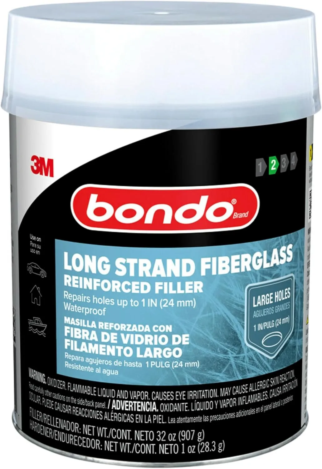 Bondo Bondo-Hair Long Strand Fiberglass Reinforced Filler, 00762, 1 Quart