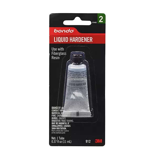 3M Bondo Liquid Hardener 1 Tube 0.37 fl oz. Use with Fiberglass Resin for Auto and Home Repairs