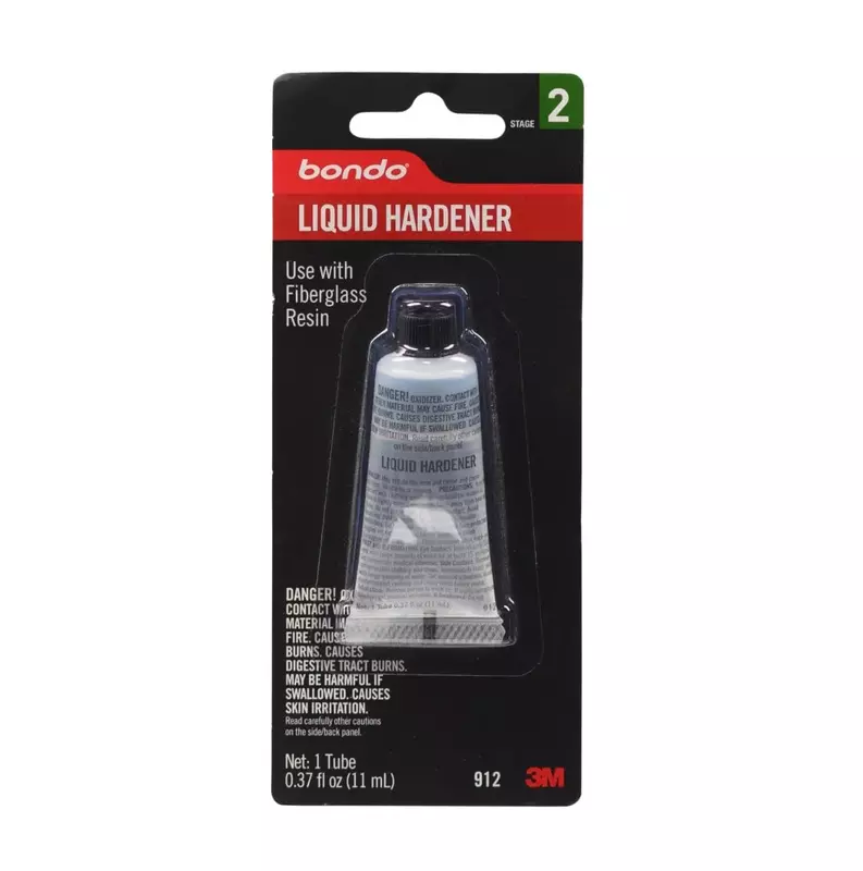 3M Bondo Liquid Hardener 1 Tube 0.37 fl oz. Use with Fiberglass Resin for Auto and Home Repairs