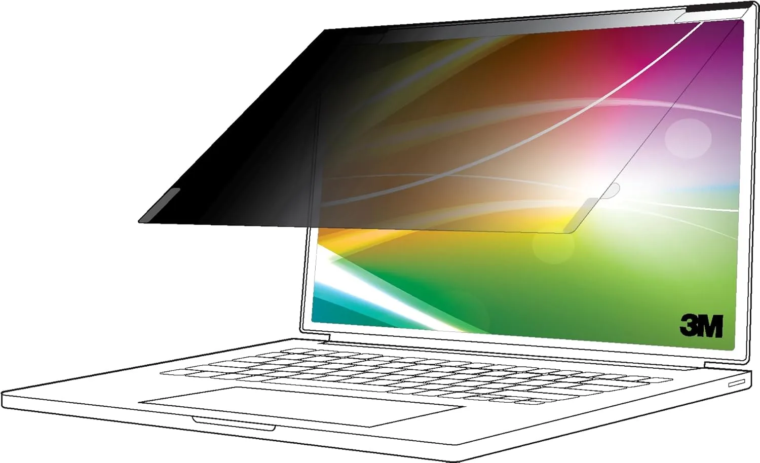 3M Bright Screen Privacy Filter for 14in Full Screen Laptop, 16:9, BP140W9E