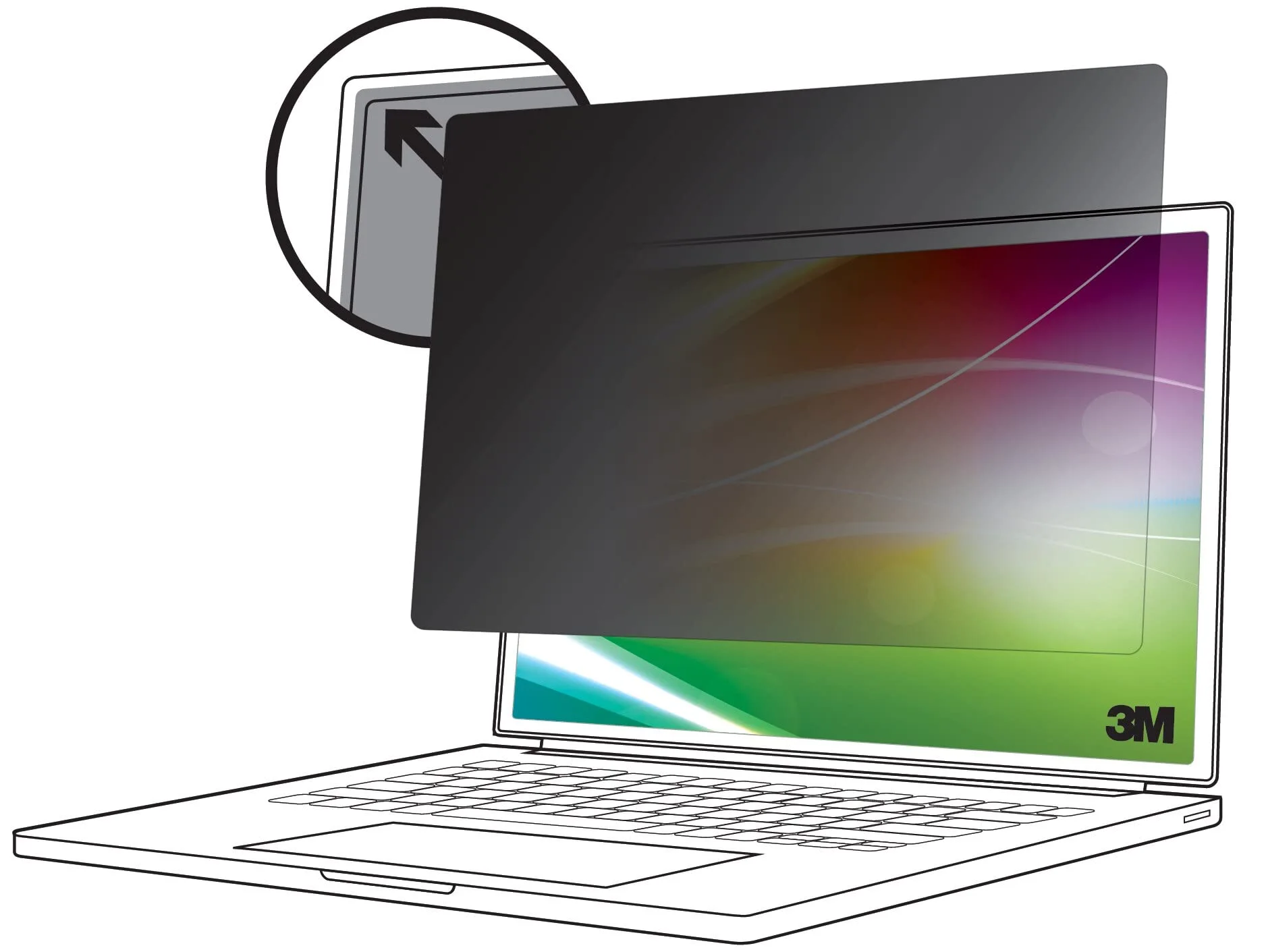 3M Bright Screen Privacy Filter for Laptops, 13.5in Full Screen, 3:2 Aspect Ratio, Reduces Blue Light, Anti-Glare