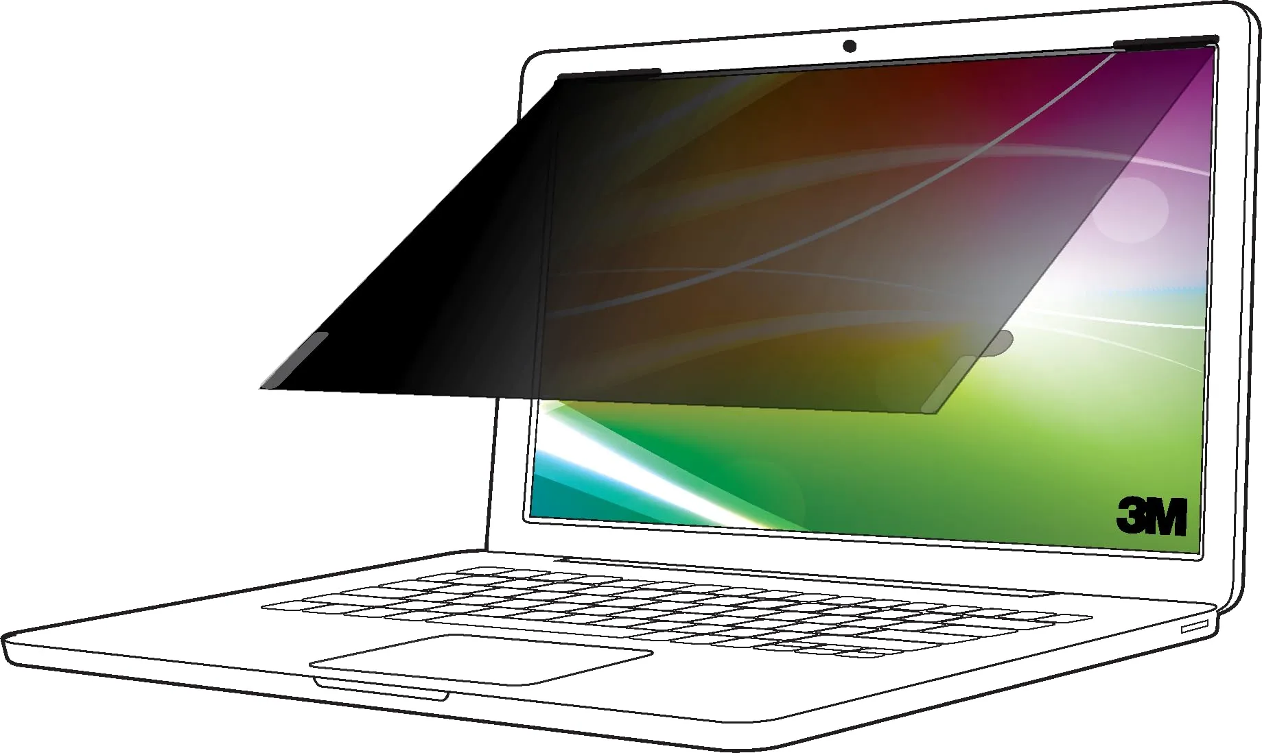 3M Bright Screen Privacy Filter for 16in Laptop, 16:10, BP160W1B