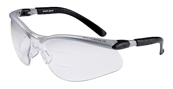 3M Magnifying Safety Glasses BX +2.5 — Clear Anti-Fog/Scratch Resistant