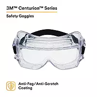 3M Centurion Safety Impact Goggle 452AF, 40301-00000-10 Clear Anti-Fog Lens, Pack of 1