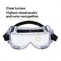 3M Centurion Safety Splash Goggle 454, 40304-00000-10 Clear Lens, 1 Pair