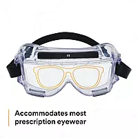 3M Centurion Safety Splash Goggle 454, 40304-00000-10 Clear Lens, 1 Pair