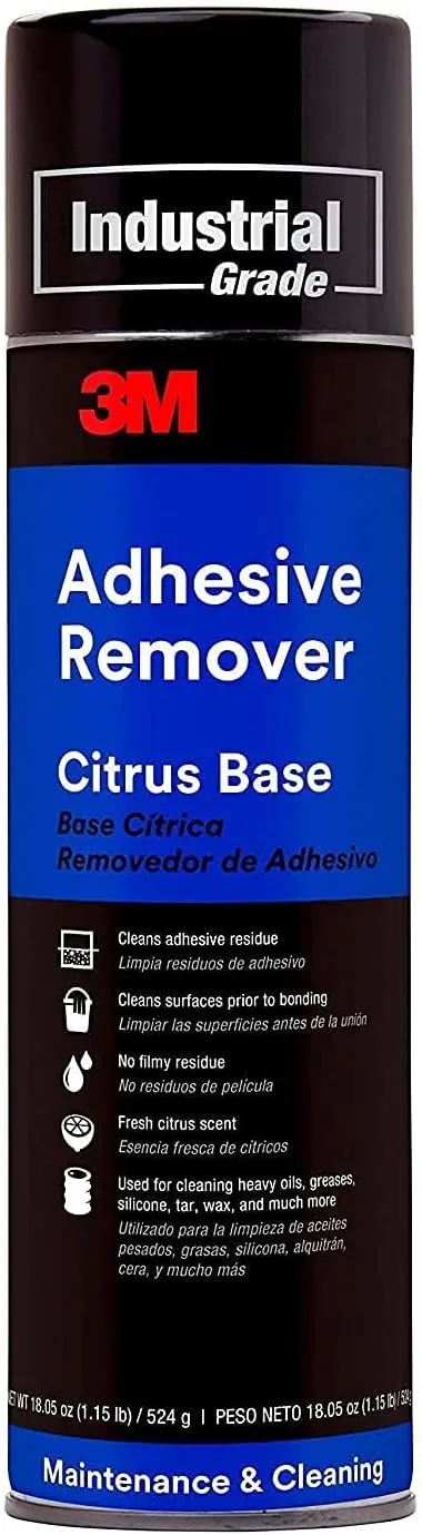 3M Citrus Base Adhesive Remover 6041 – 24 fl oz Aerosol Spray (Chlorine-Free Solvent) – Industrial Strength Cleaner