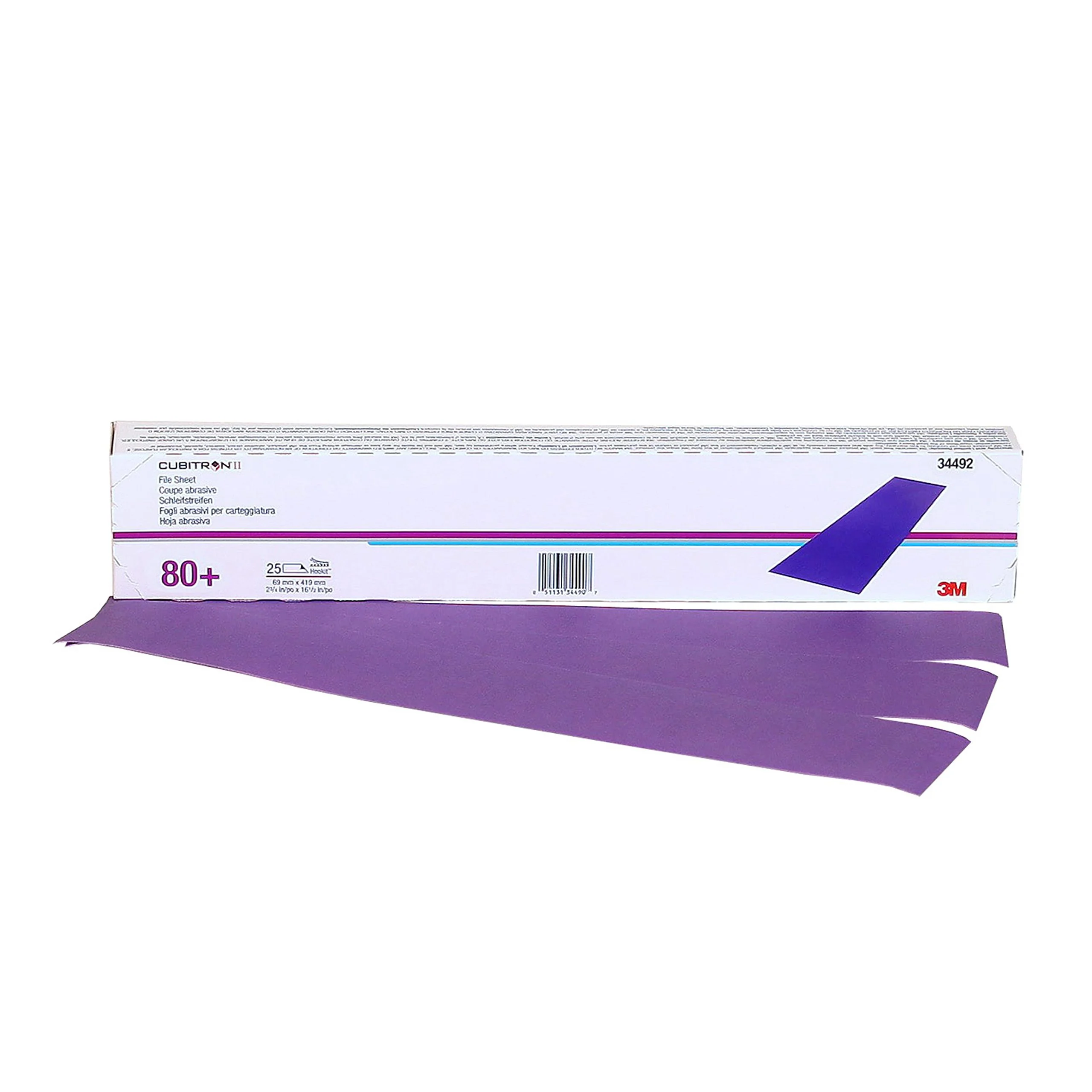 Cubitron II 34492 File Sheet (80+ File Sheet 2 3/4 in x 16 1/2 in File Sheet 25 Sheets/Box)
