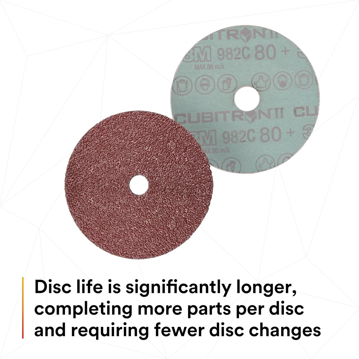 3M Cubitron II Fibre Disc 982C, 7 in TN Quick Change, 36+ Grit, Pack of 25