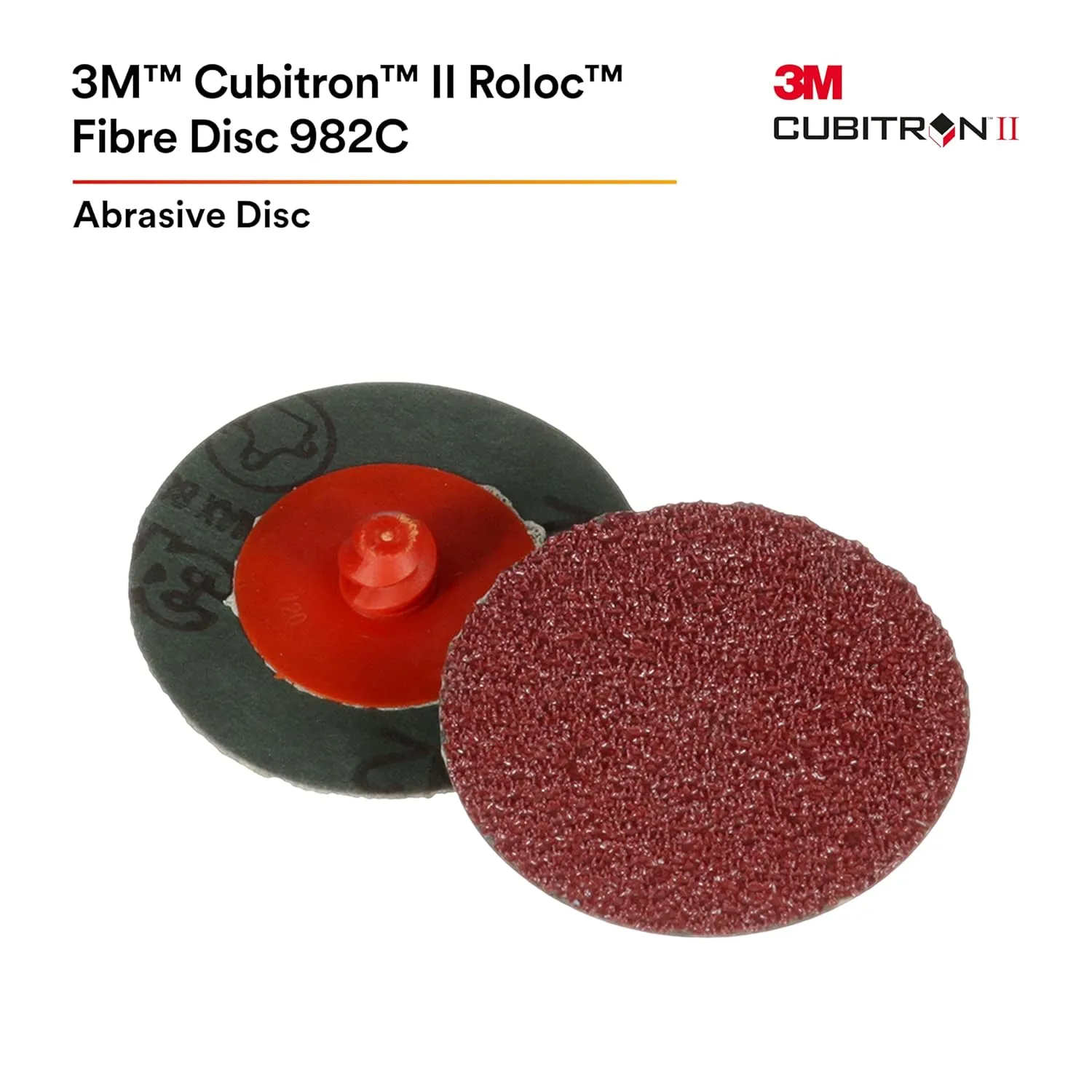 3M Cubitron II Roloc Fibre Disc 982C, 36+, TR, 4 in x NH, Die R400BB 36+ 4 in