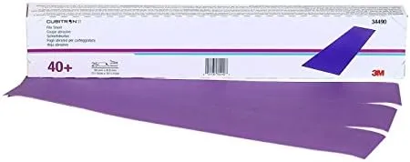 3M Cubitron II Hookit Dust Free File Sheet, 34490, 40+ Grit, 69 mm x 419 mm, 25 Sheets