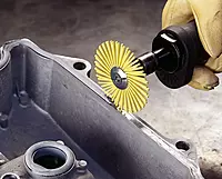 Cubitron Radial Bristle Brush, Aluminum Oxide, 6000 rpm, 8 Diameter x 1 Width, 80 Grit, Yellow (Pack of 1)