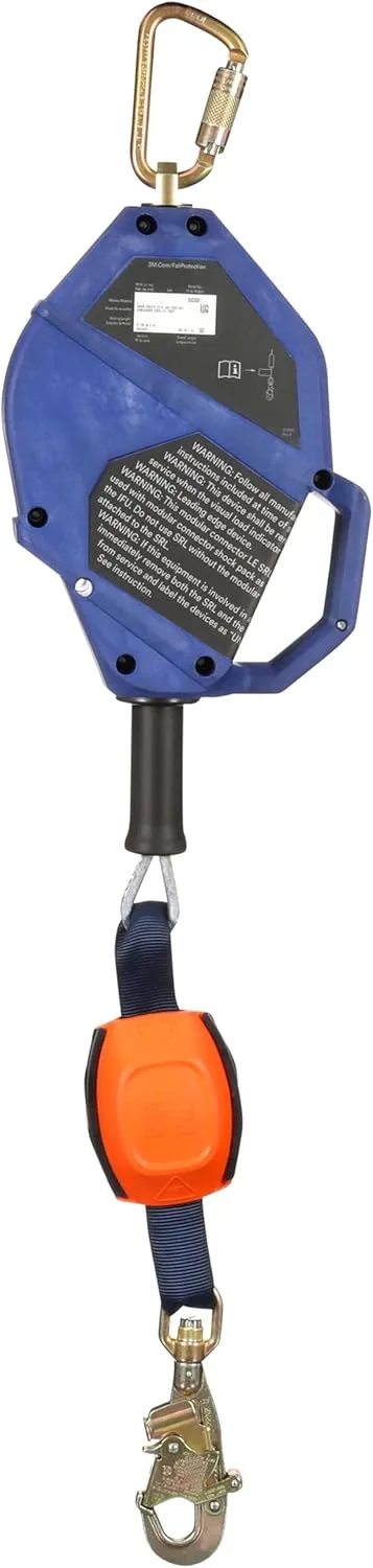 3M DBI-SALA Smart Lock Edge Modular Self Retracting Lifeline 3503881, Galvanized Cable, Steel Swivel Snap Hook, 30 ft