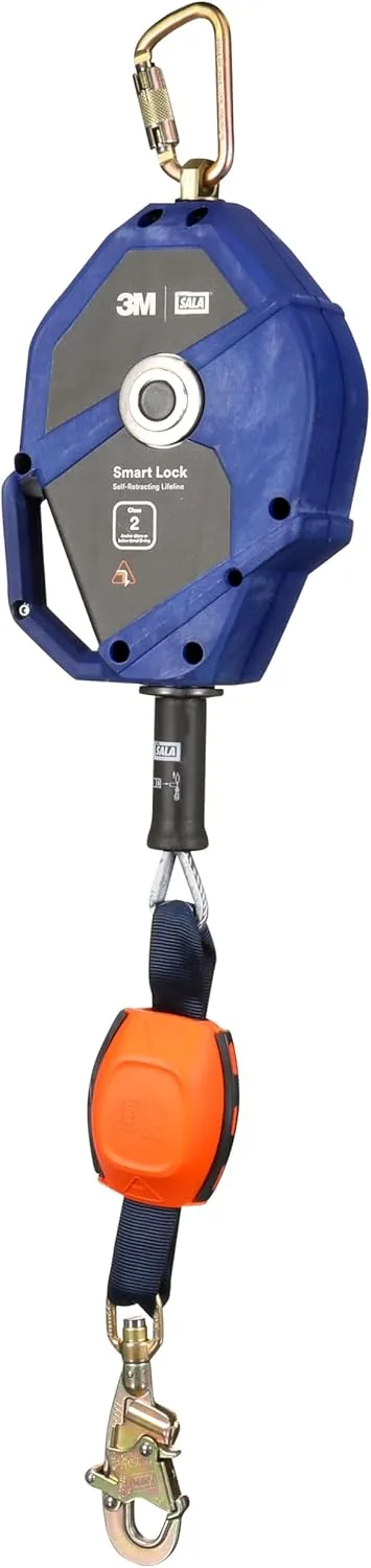 3M DBI-SALA Smart Lock Edge Modular Self Retracting Lifeline 3503881, Galvanized Cable, Steel Swivel Snap Hook, 30 ft