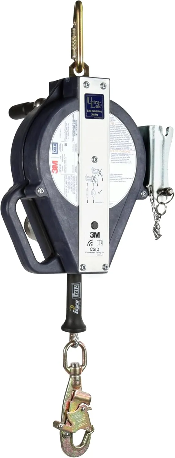 3M DBI-SALA Ultra-Lok 3-Way Retrieval Self-Retracting Lifeline with Bracket 3503886, Galvanized Cable, 50 ft