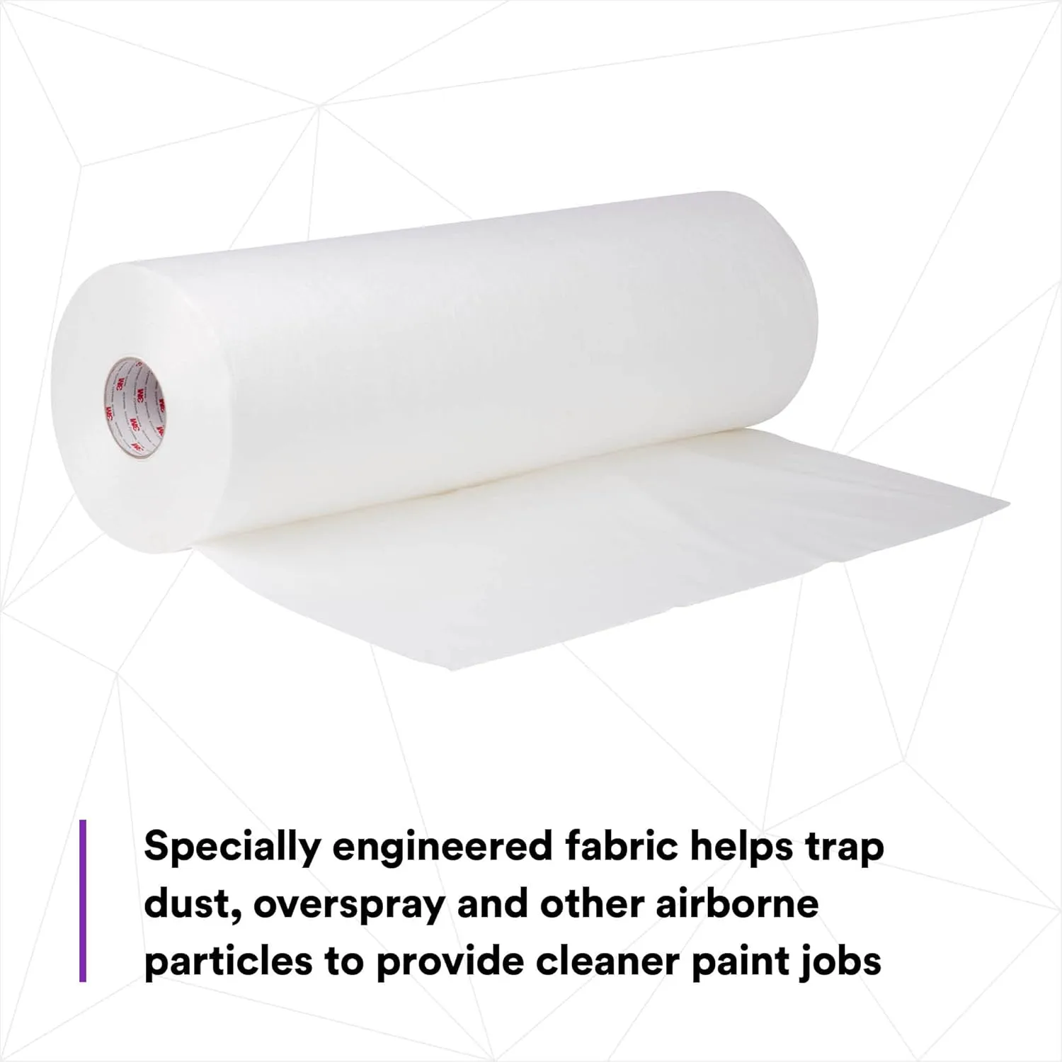 3M Dirt Trap Protection Material 36852, White Color, Nonwoven, Overspray Protection, Traps Dust And Debris, Clean
