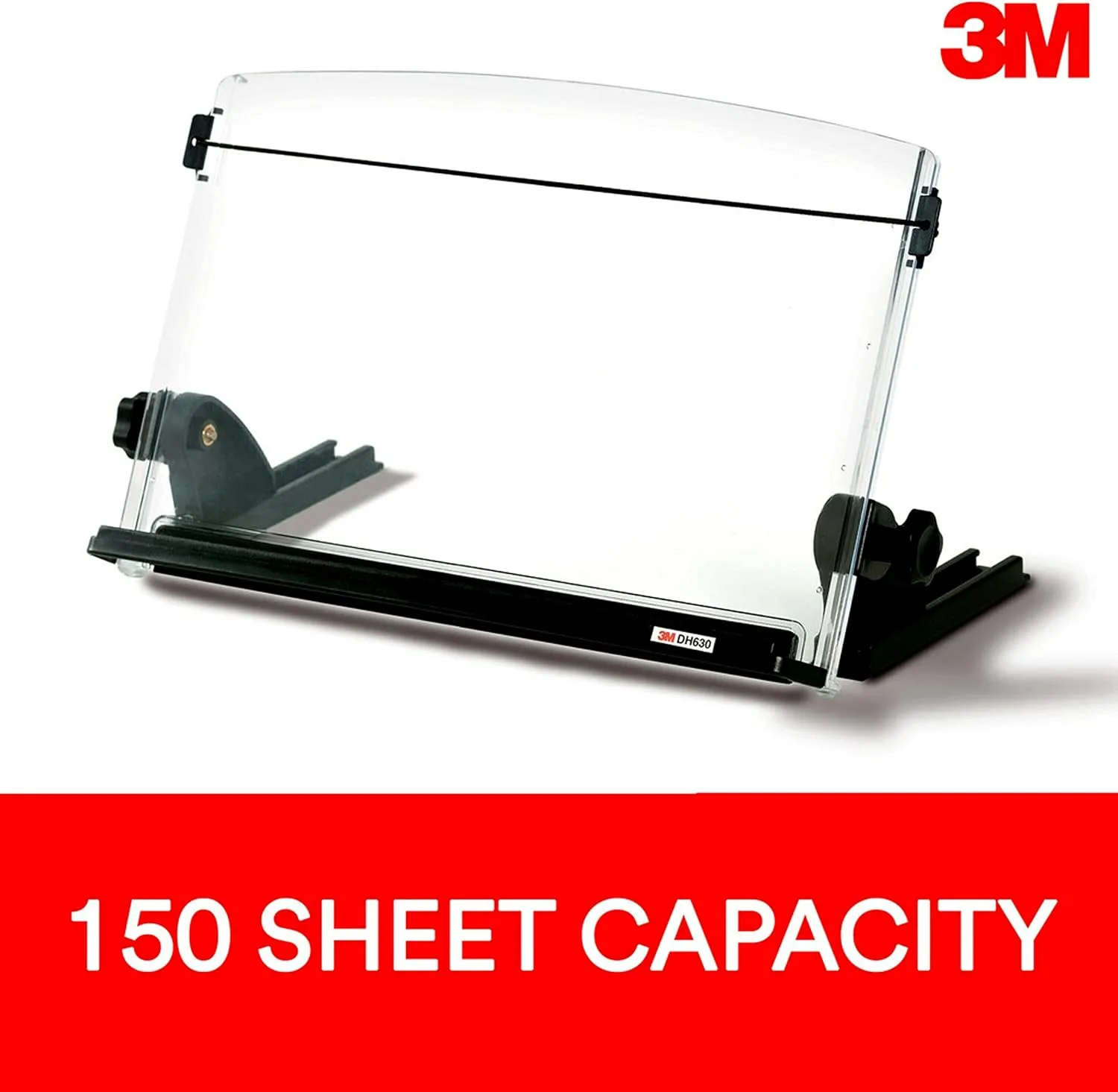 3M Adjustable In-Line Document Holder, 14in, Black/Clear (DH630)