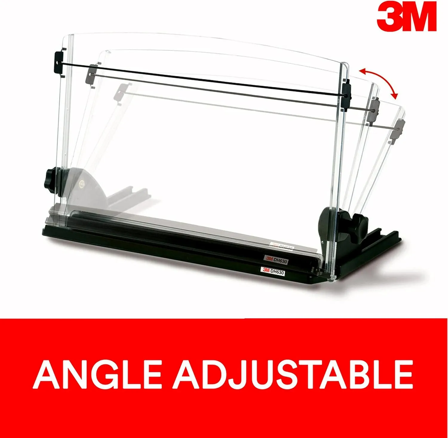 3M Adjustable In-Line Document Holder, 14in, Black/Clear (DH630)