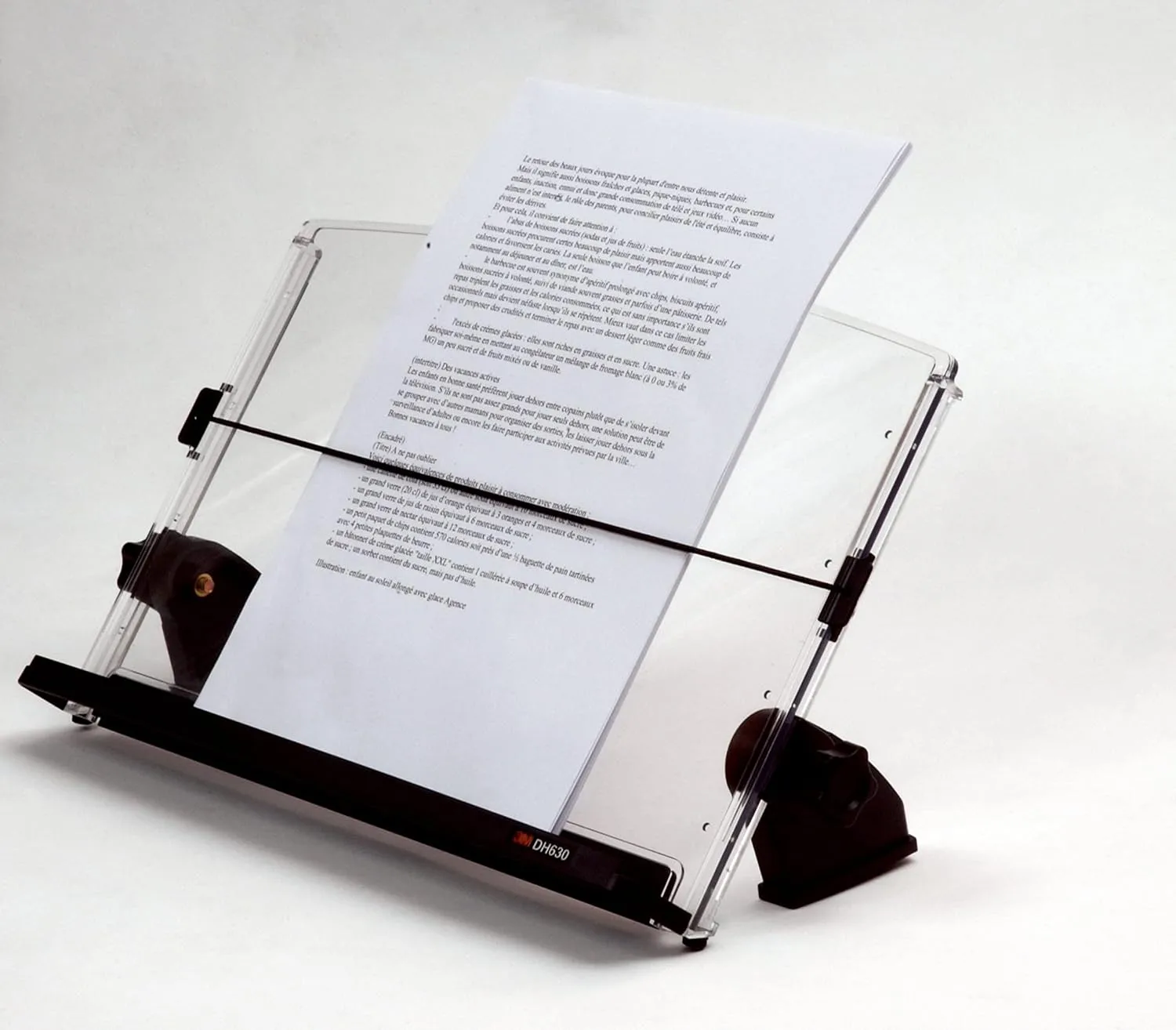 3M Adjustable In-Line Document Holder, 14in, Black/Clear (DH630)