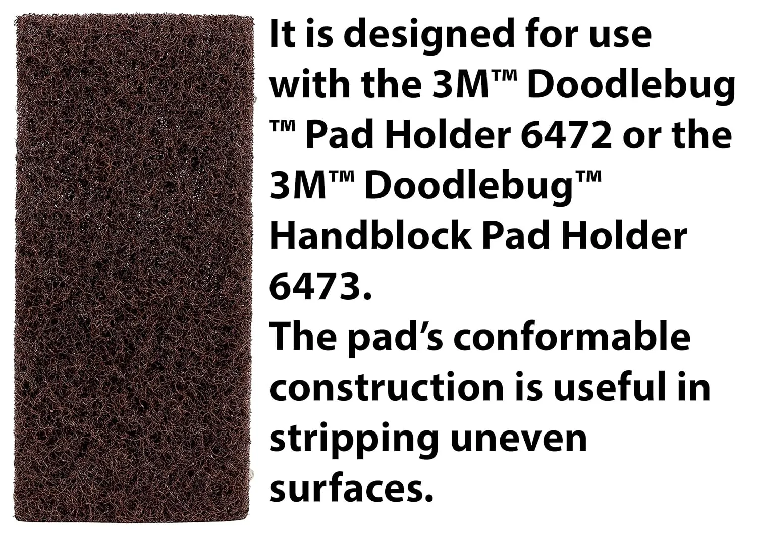 3M Doodlebug Brown Scrub 'N Strip Pad 8541, 4.625 in x 10 in (20 count)