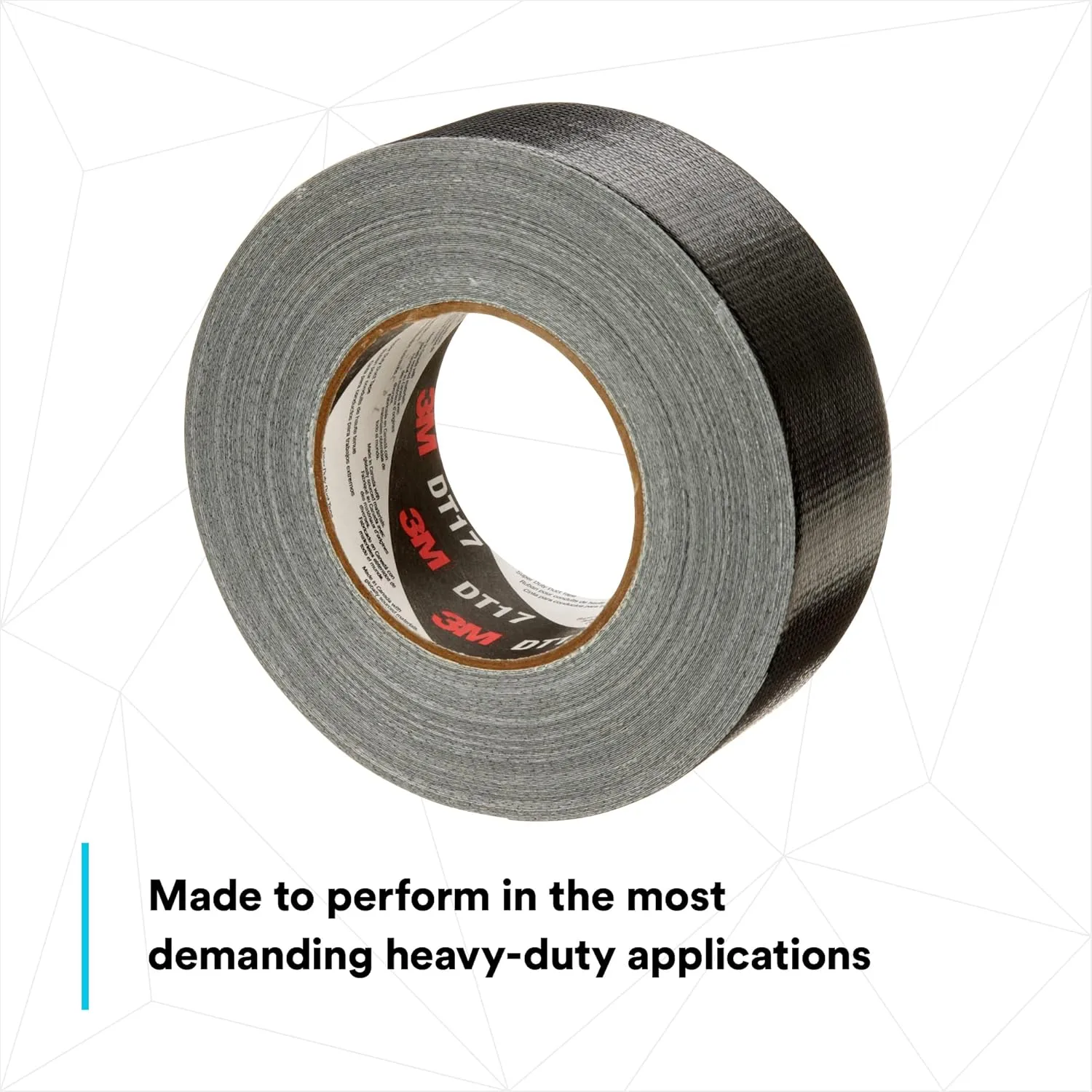 3M Super Duty Duct Tape DT17, Black, Ultra Thick, Wear Resistant, 17 mil, 48 mm x 32 m, 1 Roll