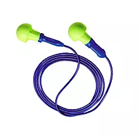 3M E-A-R Push-Ins Earplugs 318-1001, Corded, Poly Bag 100-Pair Yellow/ Blue 100 Pair (Pack of 1)