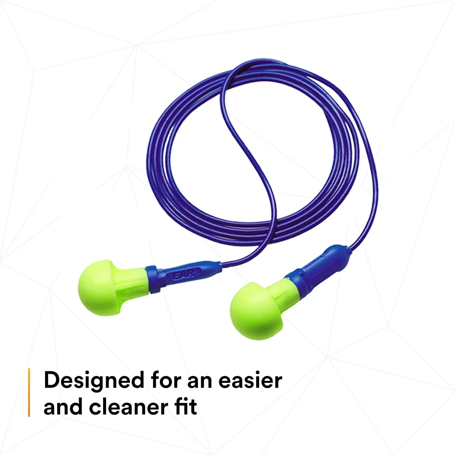 3M E-A-R Push-Ins Earplugs 318-1001, Corded, Poly Bag 100-Pair Yellow/ Blue 100 Pair (Pack of 1)