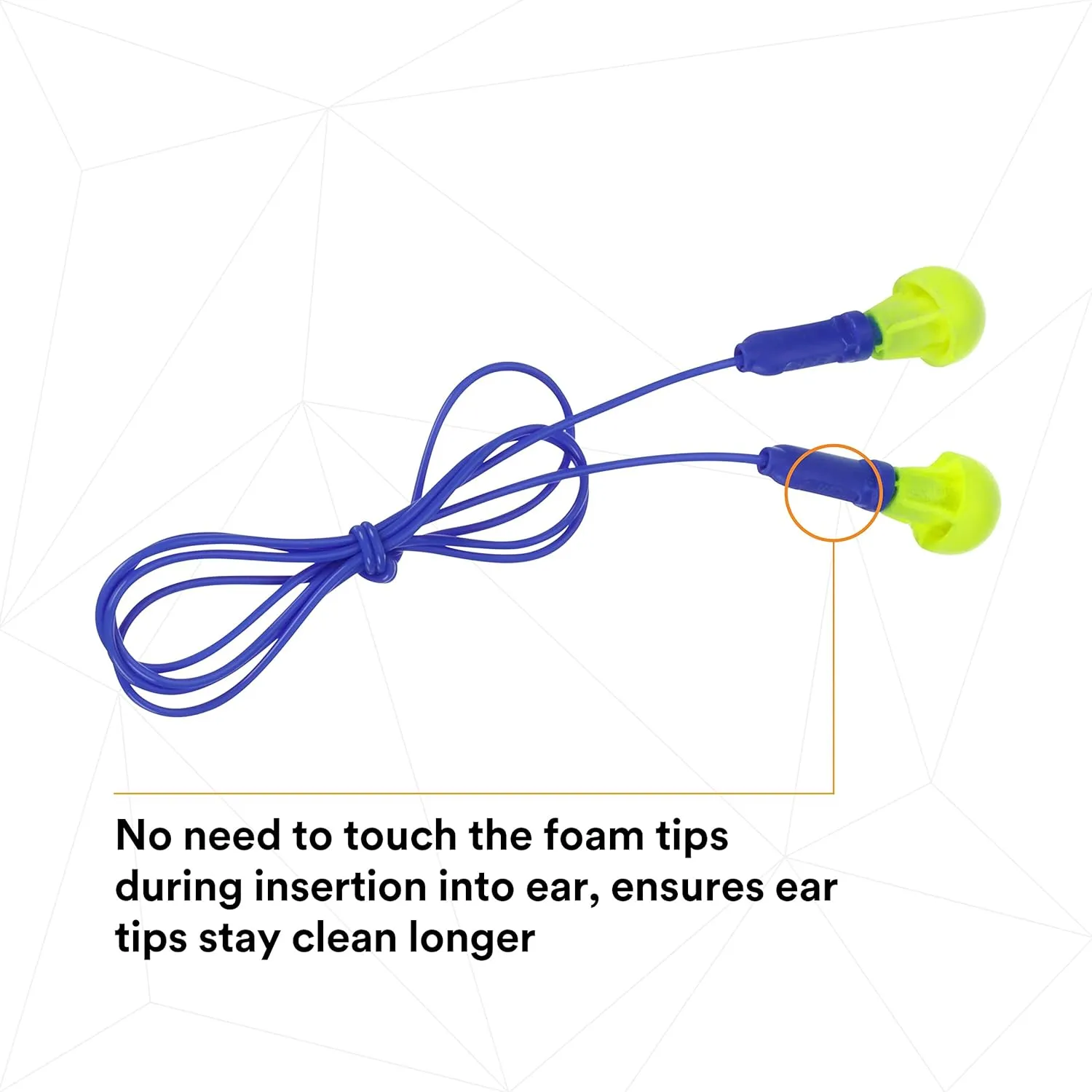 3M E-A-R Push-Ins Earplugs 318-1001, Corded, Poly Bag 100-Pair Yellow/ Blue 100 Pair (Pack of 1)