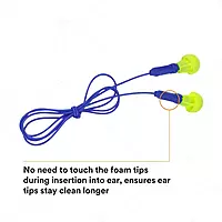 3M E-A-R Push-Ins Earplugs 318-1001, Corded, Poly Bag 100-Pair Yellow/ Blue 100 Pair (Pack of 1)