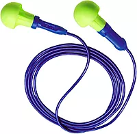 3M E-A-R Push-Ins Earplugs 318-1001, Corded, Poly Bag 100-Pair Yellow/ Blue 100 Pair (Pack of 1)