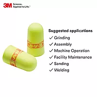 3M Ear Plugs, 500 Pair/Refill Bottle for One Touch Dispenser, E-A-Rsoft SuperFit 391-1254, Uncorded, Disposable, Foam