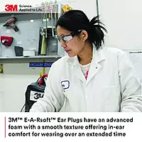 3M Ear Plugs, 500 Pair/Refill Bottle for One Touch Dispenser, E-A-Rsoft SuperFit 391-1254, Uncorded, Disposable, Foam
