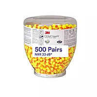 3M Ear Plugs, 500 Pair/Refill Bottle for One Touch Dispenser, E-A-Rsoft SuperFit 391-1254, Uncorded, Disposable, Foam
