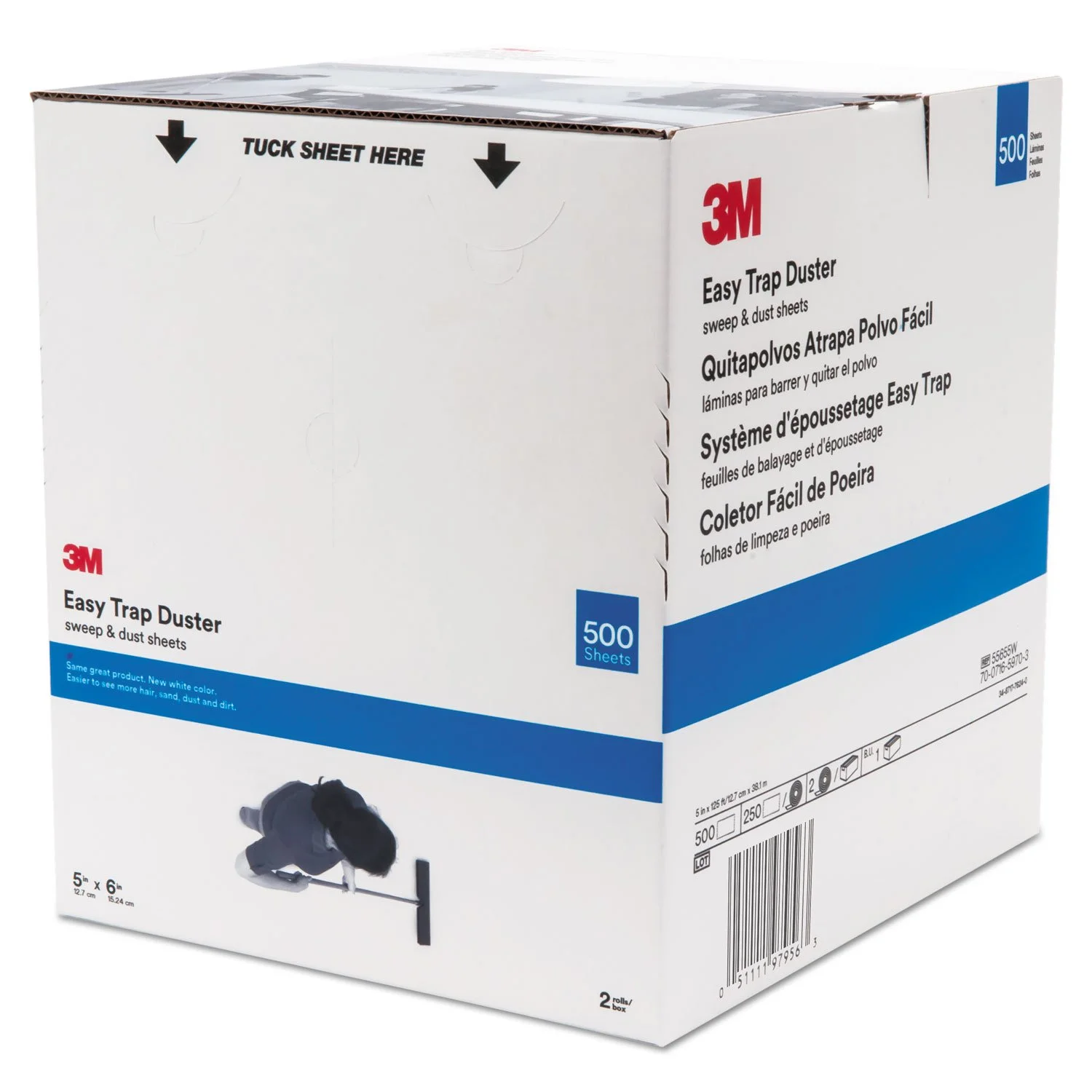 3M 55655W Easy Trap Duster 5-Inch x 125ft White 2 Rolls/Carton