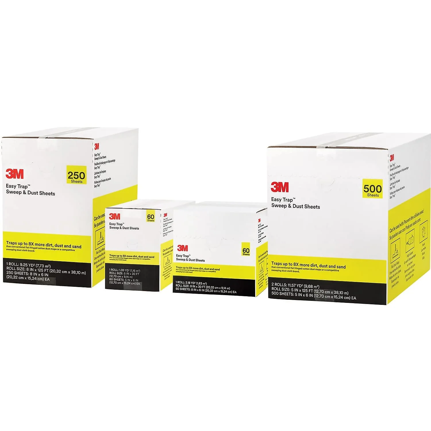 3M Easy Trap Duster Sweep and Dust Sheets, 5" x 6" Sheets, 60 Sheets/Roll