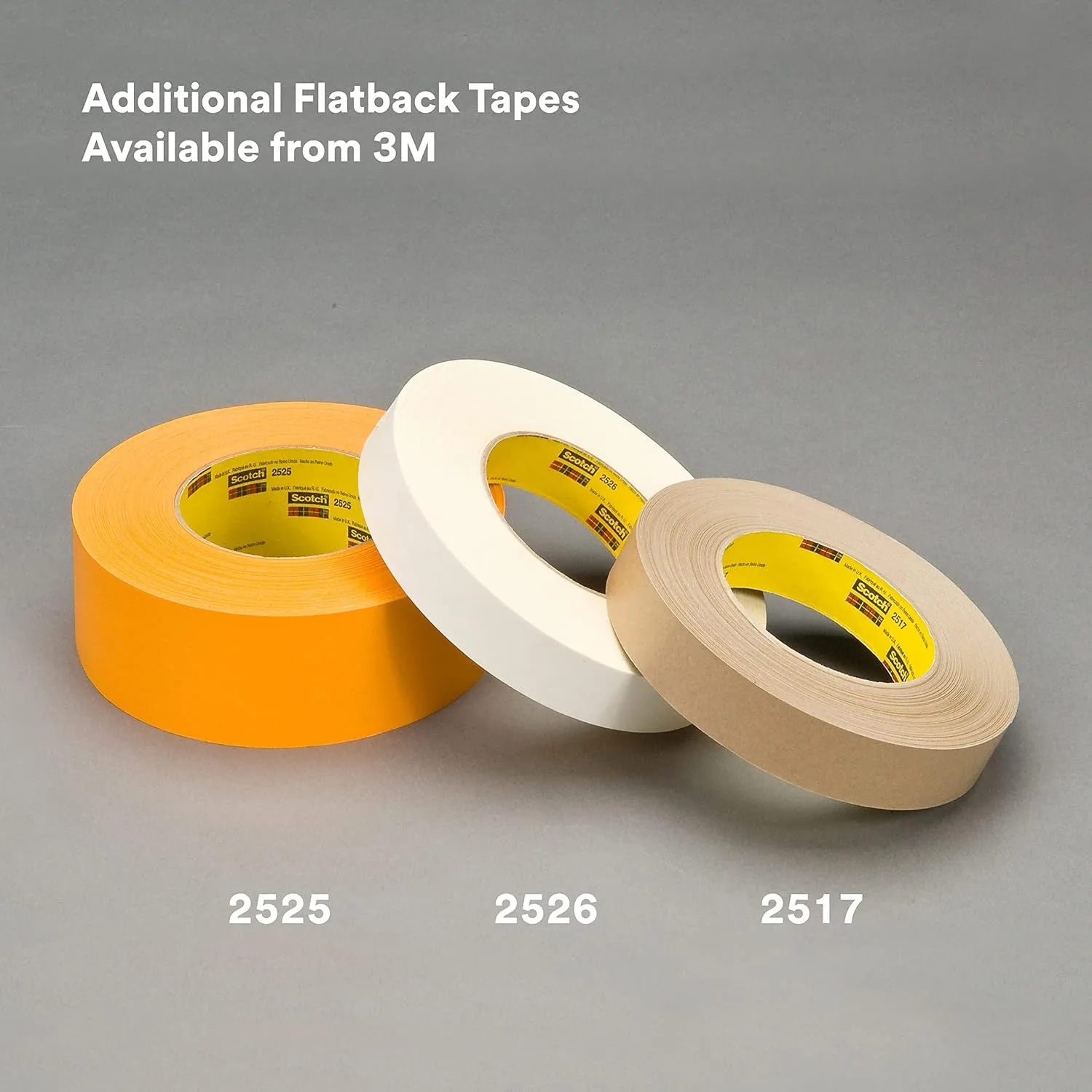 3M Flatback Tape 2517, General Purpose, Kraft Paper Backing, Immediate Initial Tack, Hand Tearable, Removes Easily