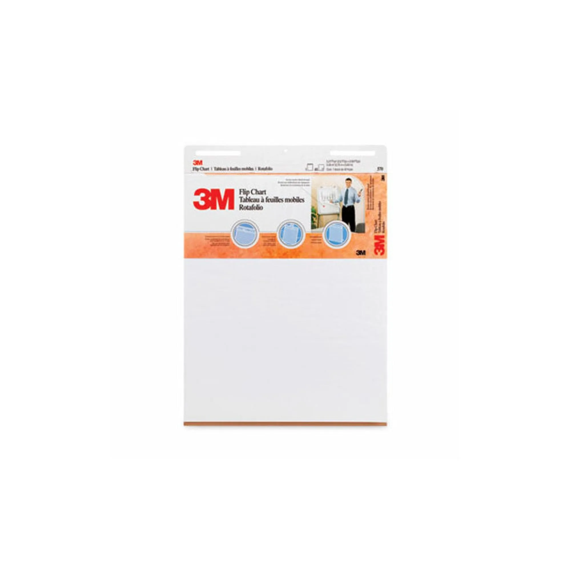 3M Flip Charts, 25"x30", White, 40 Sheets/Pad, 2 Pads/Carton MMM570