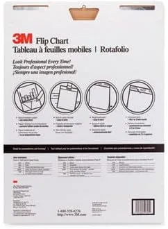 3M Flip Charts, 25"x30", White, 40 Sheets/Pad, 2 Pads/Carton MMM570