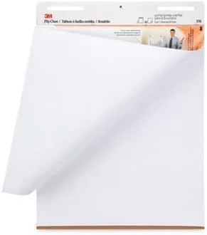 3M Flip Charts, 25"x30", White, 40 Sheets/Pad, 2 Pads/Carton MMM570