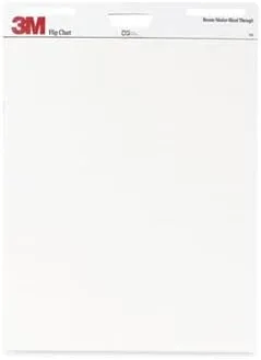 3M Flip Charts, 25"x30", White, 40 Sheets/Pad, 2 Pads/Carton MMM570