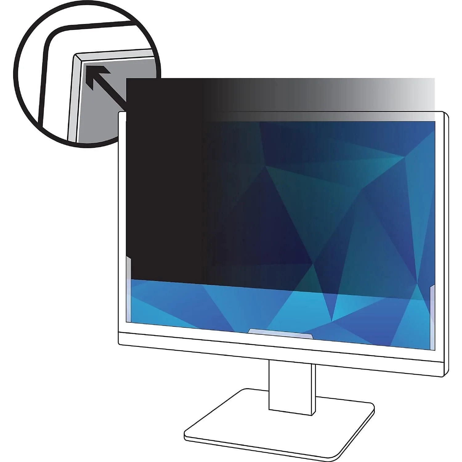 3M Frameless Black Privacy Filter for Widescreen Monitors