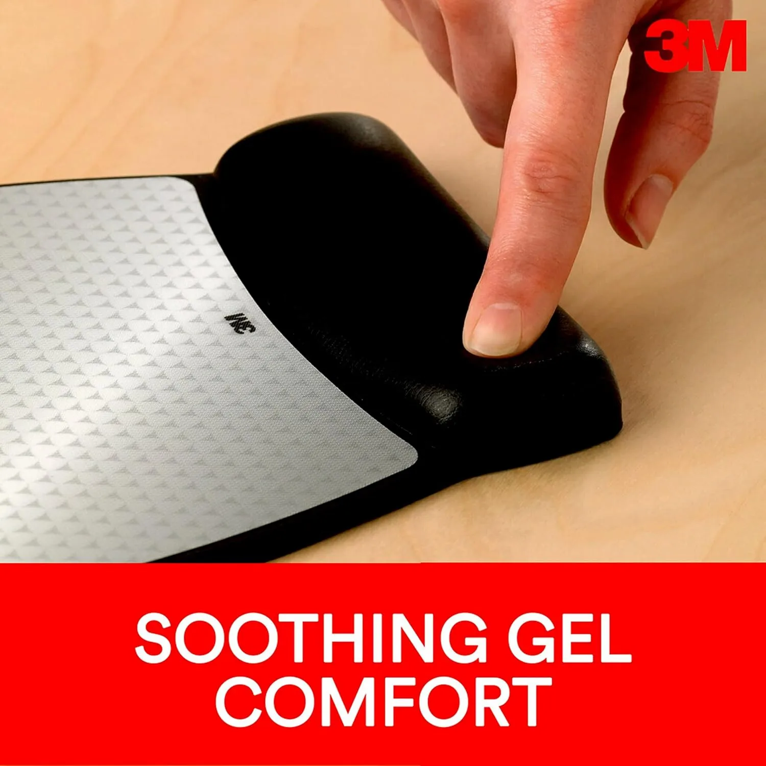 3M Precise Mouse Pad with Gel Wrist Rest, Black MW309LE