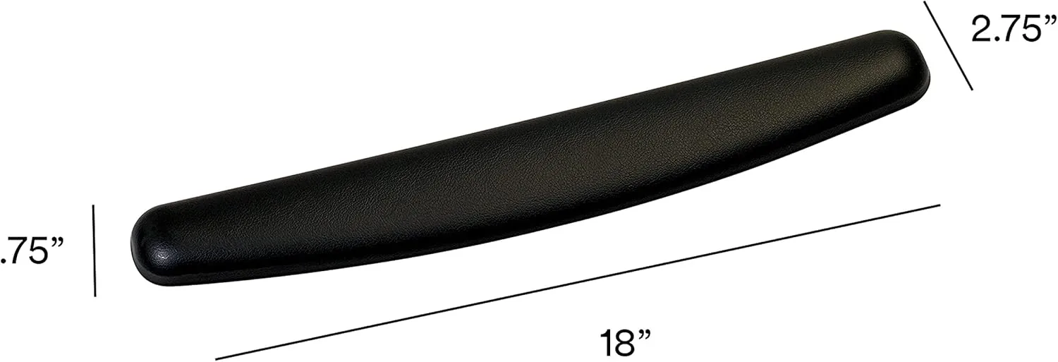3M Gel Wrist Rest, Black Leatherette, 18 Inch Length, Antimicrobial Product Protection (WR309LE)