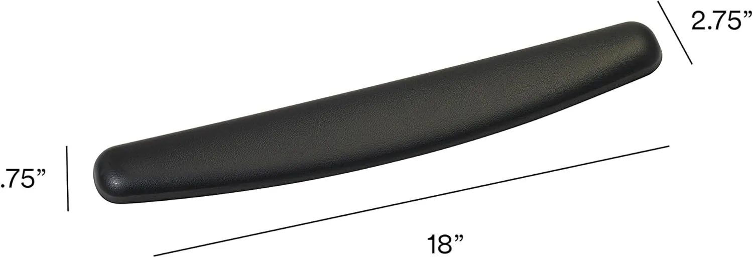 3M Gel Wrist Rest, Black Leatherette, 18 Inch Length, Antimicrobial Product Protection (WR309LE)