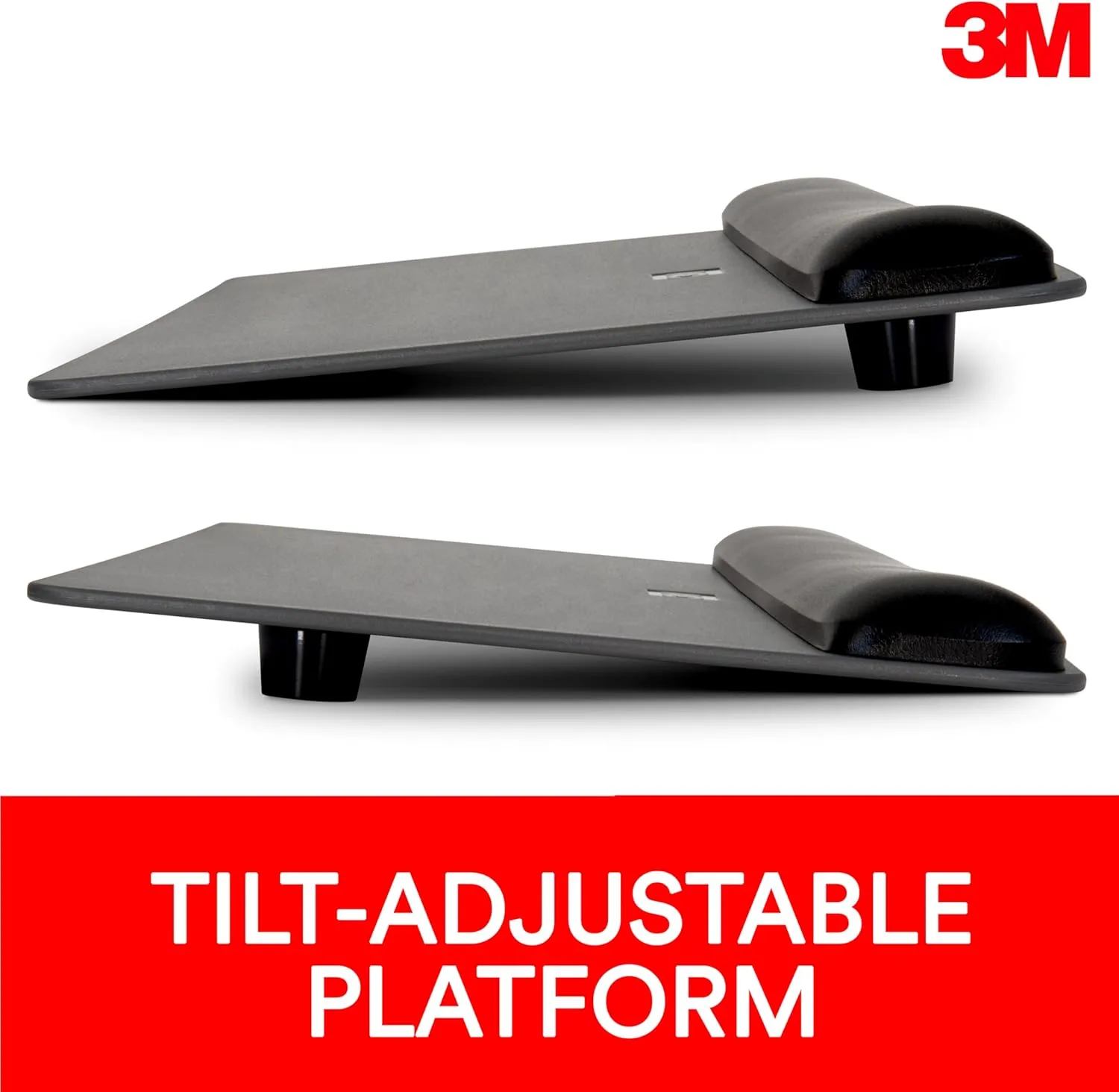 3M Gel Wrist Rest for Keyboard and Mouse with Tilt-Adjustable Platform, Precise Mouse Pad, 25.5 in x 10.6 in, Black (WR422LE)