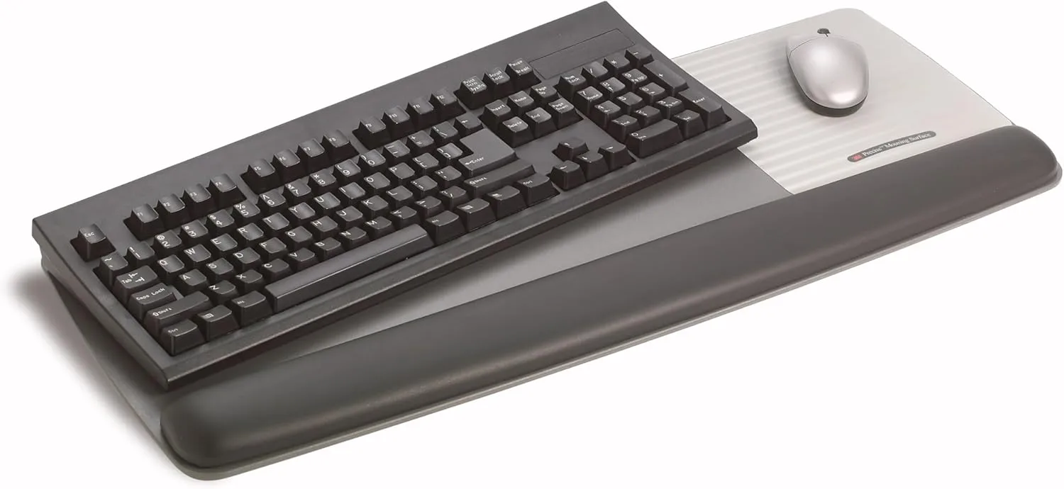 3M Gel Wrist Rest for Keyboard and Mouse with Tilt-Adjustable Platform, Precise Mouse Pad, 25.5 in x 10.6 in, Black (WR422LE)