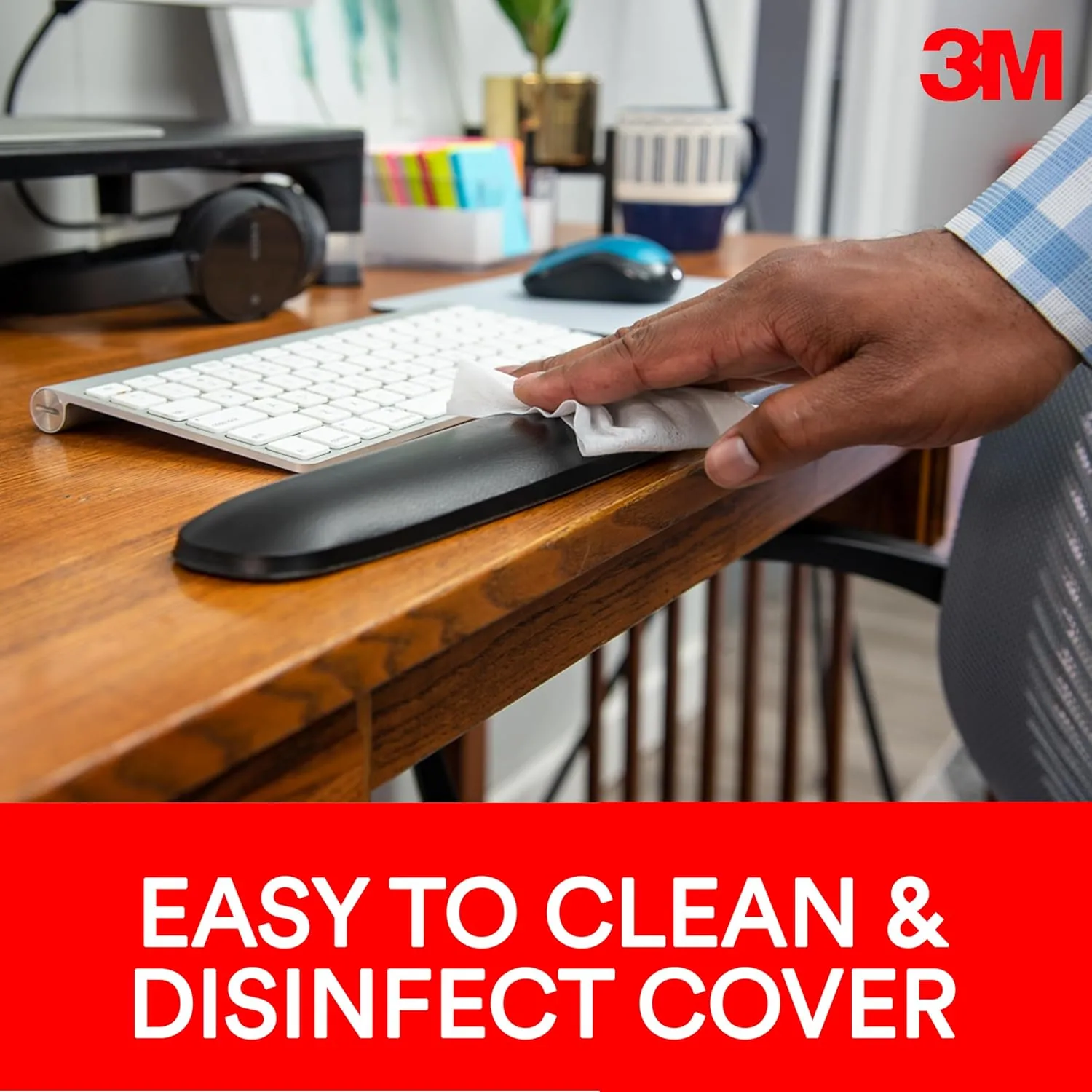 3M Gel Wrist Rest for Keyboard and Mouse with Tilt-Adjustable Platform, Precise Mouse Pad, 25.5 in x 10.6 in, Black (WR422LE)