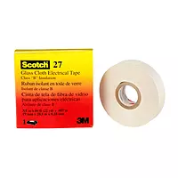 3M Glass Cloth Electrical Tape 27, 3/4 in x 66 ft, 1 Roll, Non-Corrosive Adhesive, Pressure Sensitive, High Temperature
